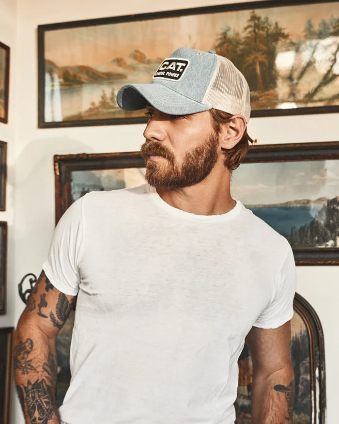Avery Ranch CAT Trucker Hat - Blue Denim
