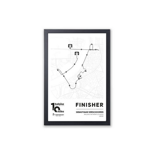 Baloise Antwerp 10 Miles - Framed poster parcours - 30x45cm