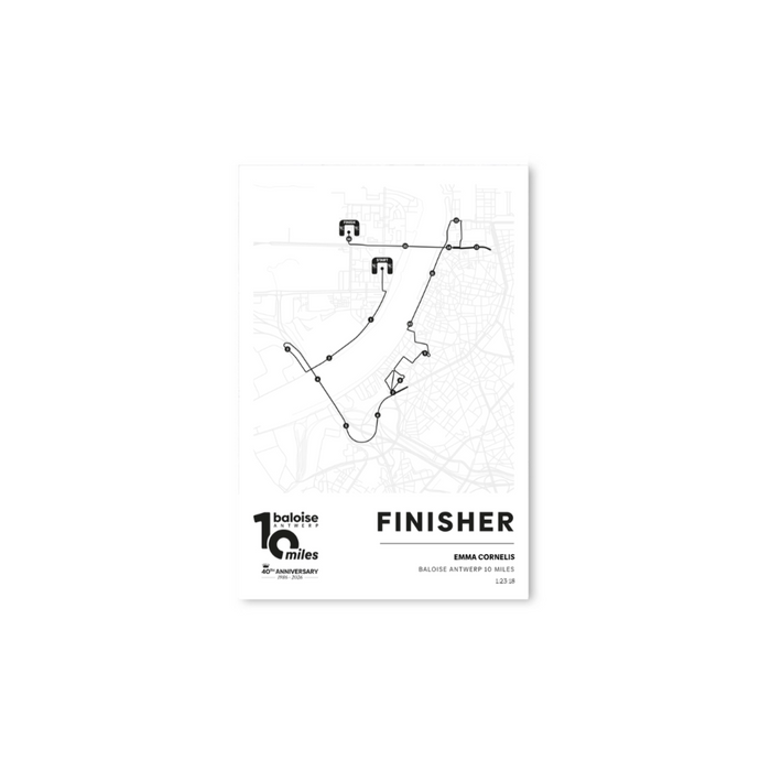 Baloise Antwerp 10 Miles - Poster parcours - 30x45cm