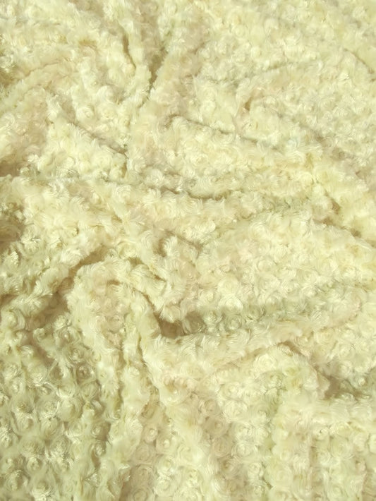 Banana Minky Rose/Rosette Floral Baby Soft Fabric / Sold By The Yard