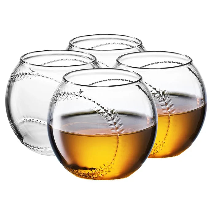 Baseball Round Whiskey Glasses - Madison's Niche