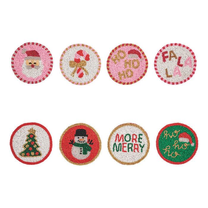 Beaded Holiday Coaster Set