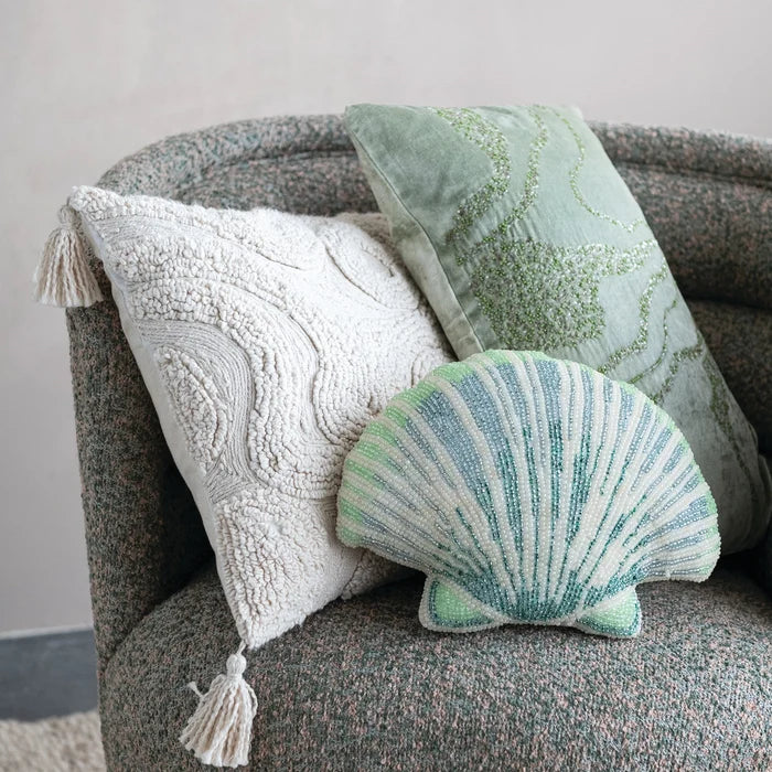 Beaded Shell Shaped Pillow - Madison's Niche