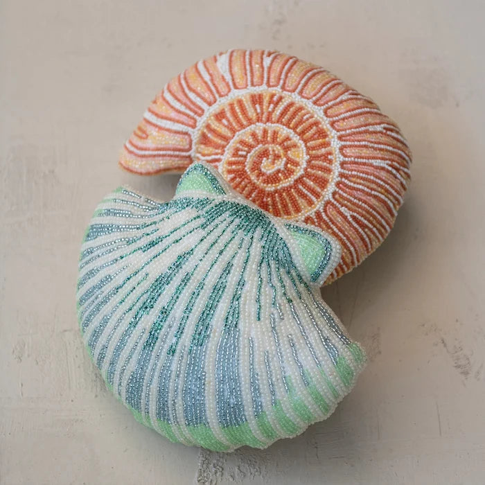 Beaded Shell Shaped Pillow - Madison's Niche