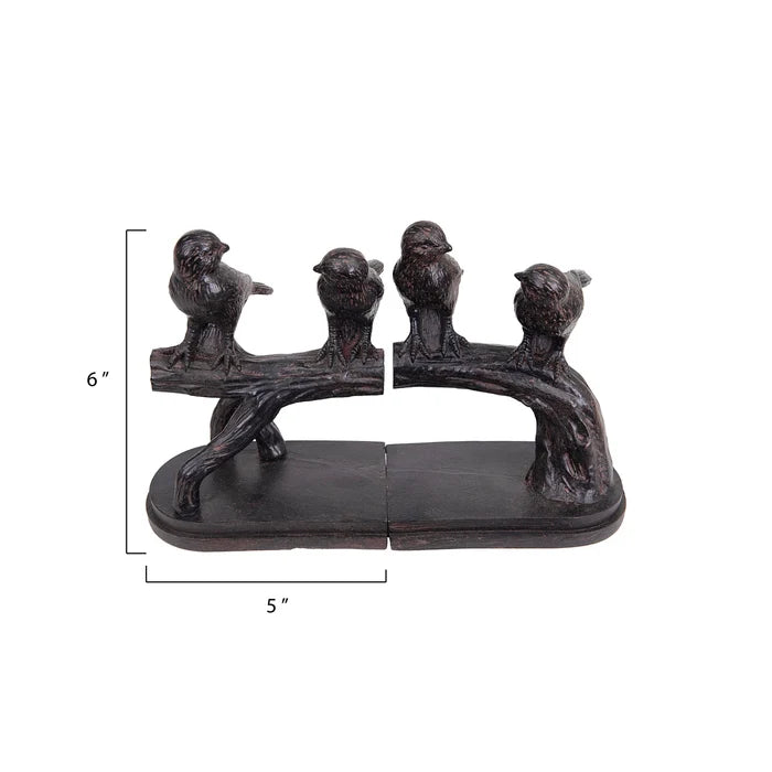 Bird on Branch Bookends - Madison's Niche