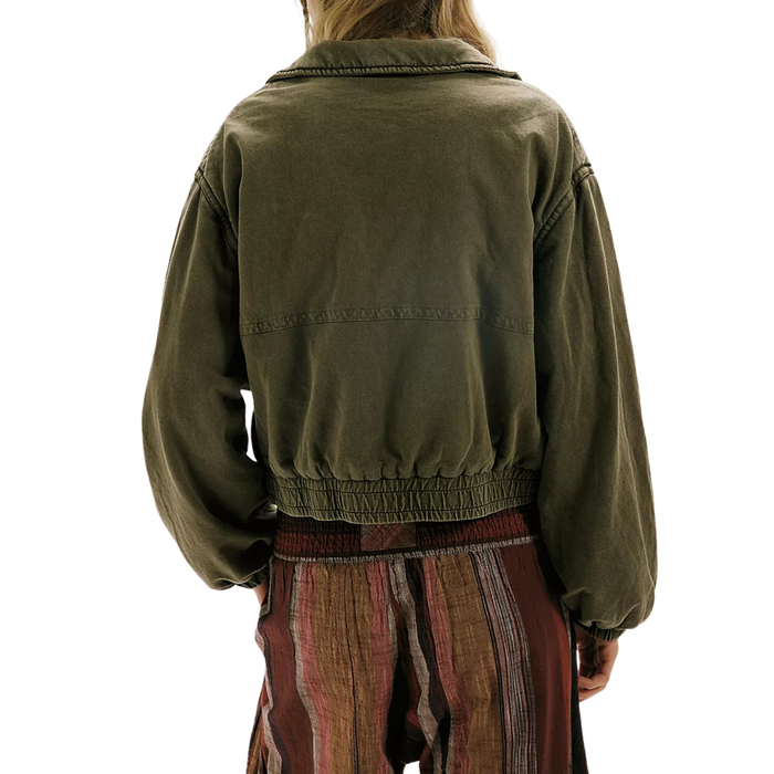 Birdie Washed Jacket in Olive Green
