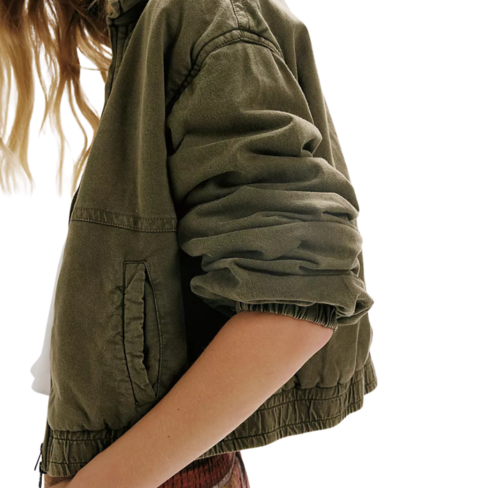 Birdie Washed Jacket in Olive Green