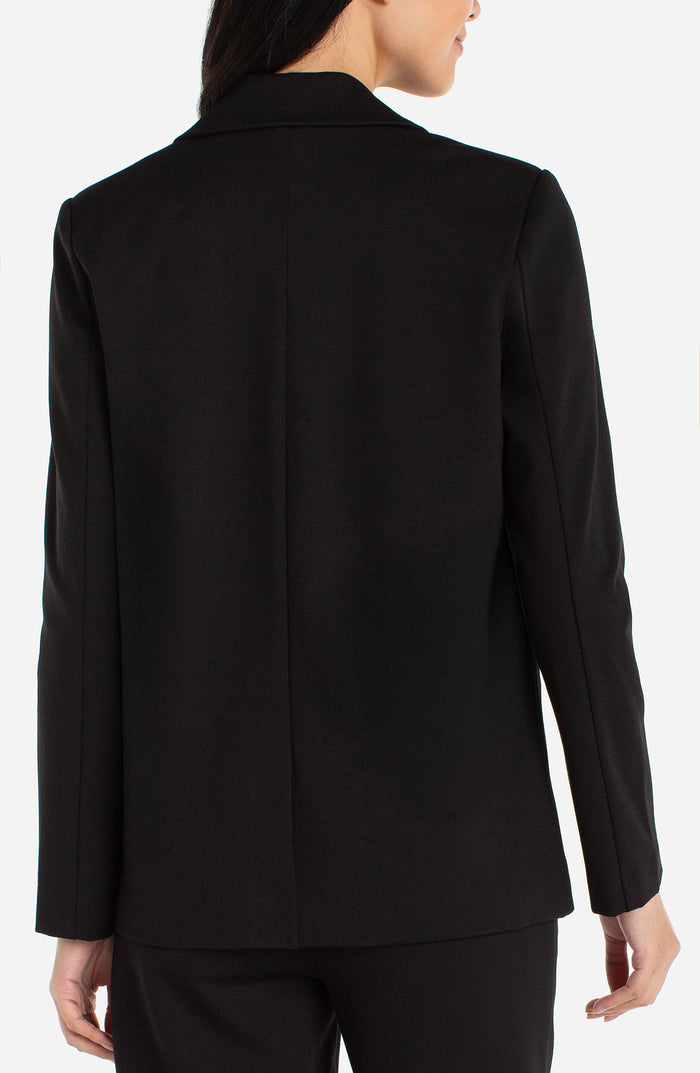 Blazer with Button Sleeve in Black