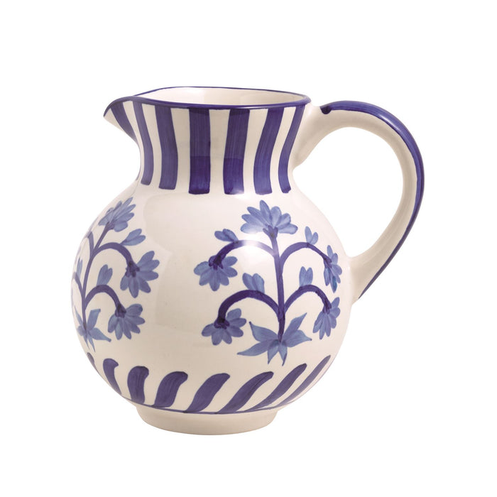 Blue Floral Pitcher - Madison's Niche