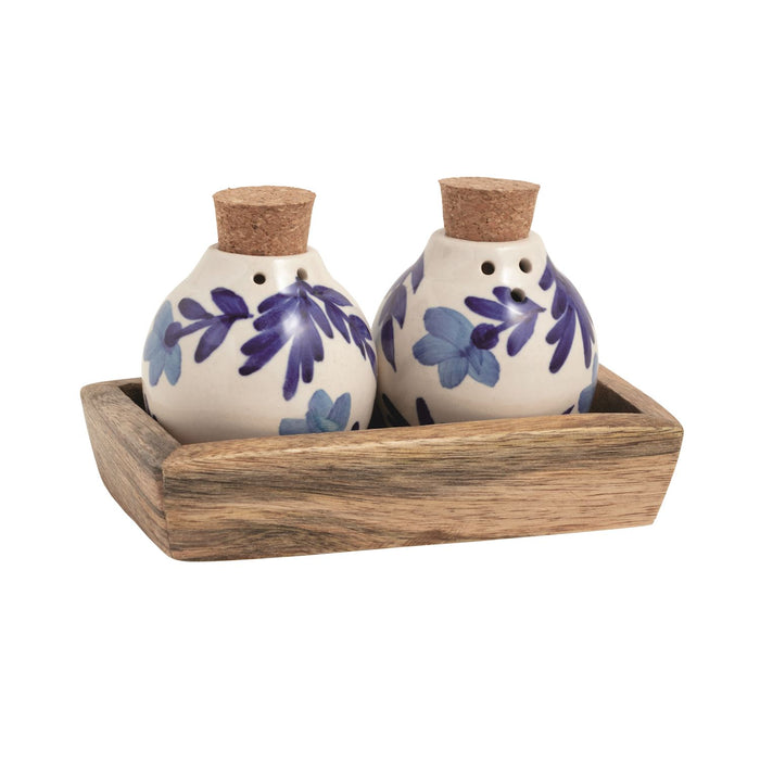 Blue Floral Salt & Pepper Set - Madison's Niche
