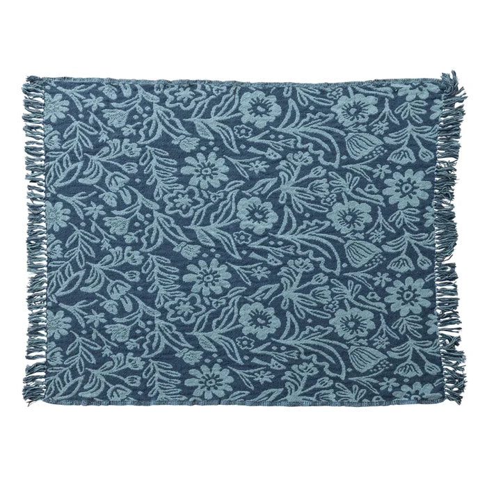 Blue Floral Throw 60x50 - Madison's Niche