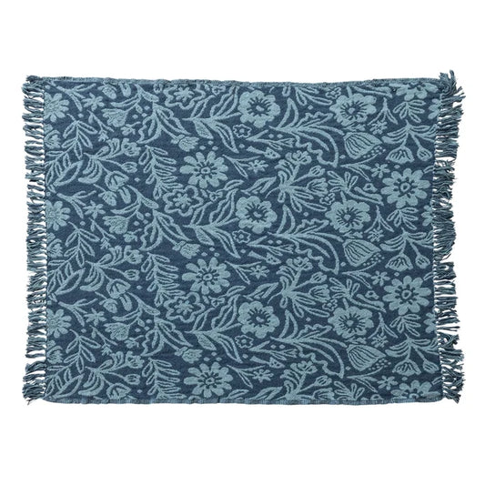 Blue Floral Throw 60x50 - Madison's Niche