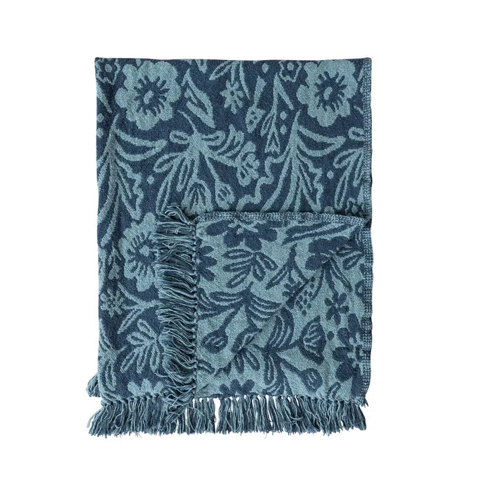 Blue Floral Throw 60x50 - Madison's Niche
