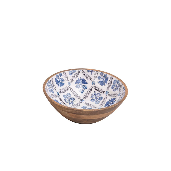 Blue Pattern Wood Enamel Bowl - Madison's Niche
