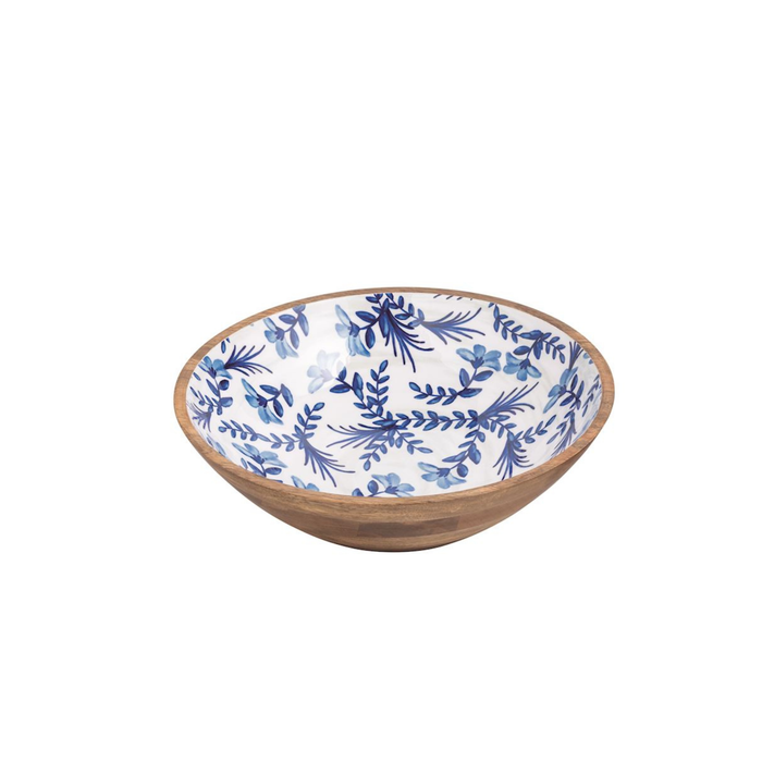 Blue Pattern Wood Enamel Bowl - Madison's Niche
