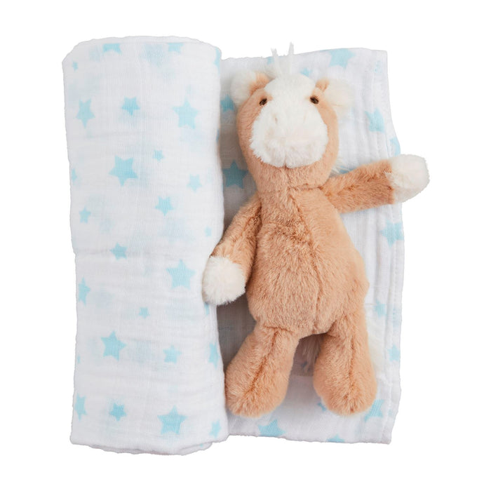 Blue Star Swaddle & Rattle Set - Madison's Niche