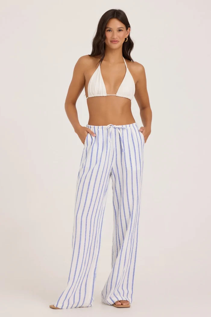 Blue Stripe Cotton Pant - Madison's Niche