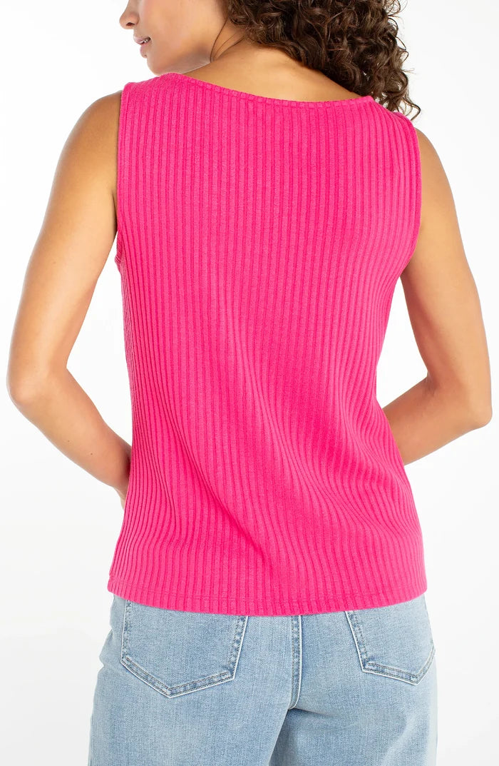 Boat Neck Rib Knit in Diva Pink - Madison's Niche