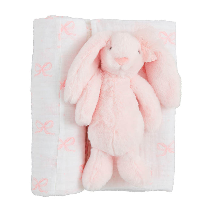 Bow Bunny Swaddle & Rattle - Madison's Niche