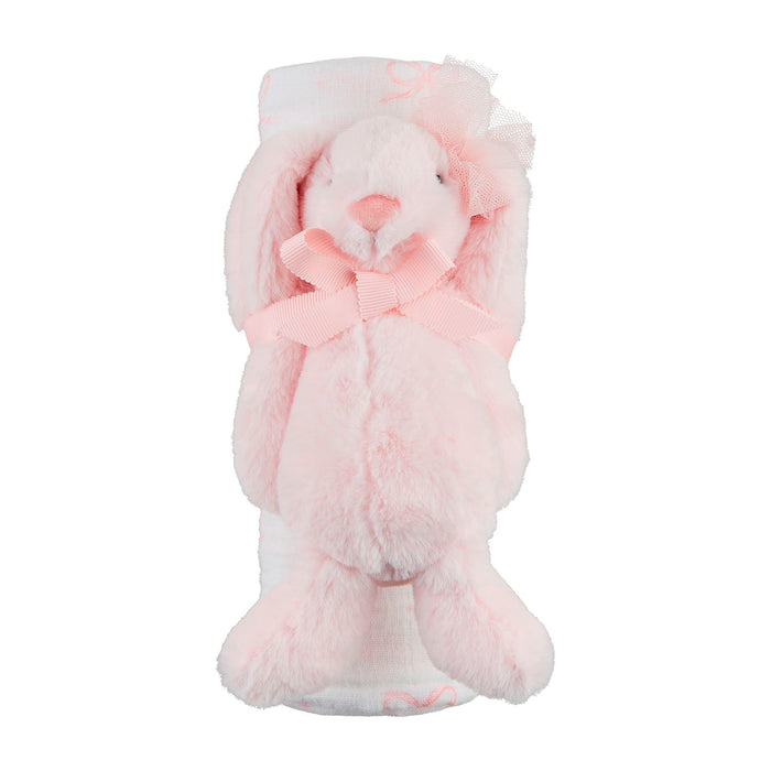 Bow Bunny Swaddle & Rattle - Madison's Niche