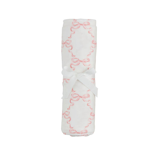 Bow Print Gingham Soft Swaddle - Madison's Niche