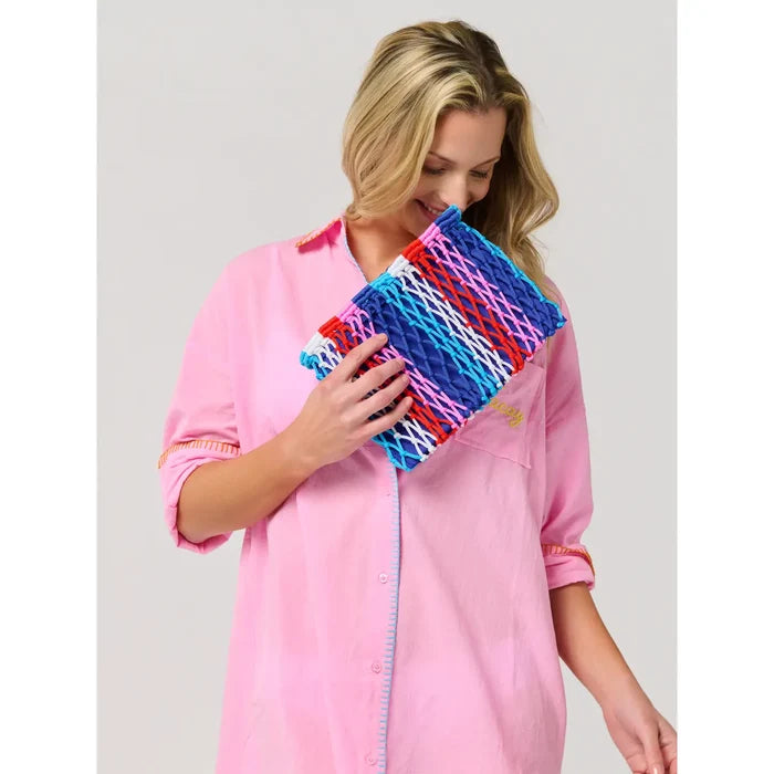 Braziliana Zip Pouch in Blue - Madison's Niche