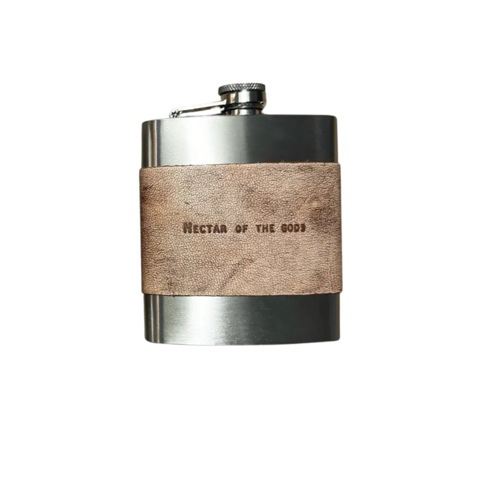 Brown Leather Quote Flasks - Madison's Niche