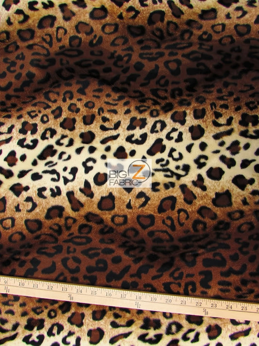 Brown/Light Brown Velboa Leopard Animal Short Pile Fabric / Sold By The Yard||color:Light Brown Leopard