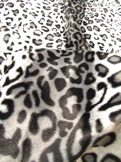 Brown/Light Brown Velboa Leopard Animal Short Pile Fabric / Sold By The Yard