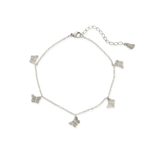 Butterfly Anklet in Silver - Madison's Niche