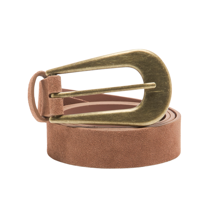 Cannon Suede Belt in Cognac
