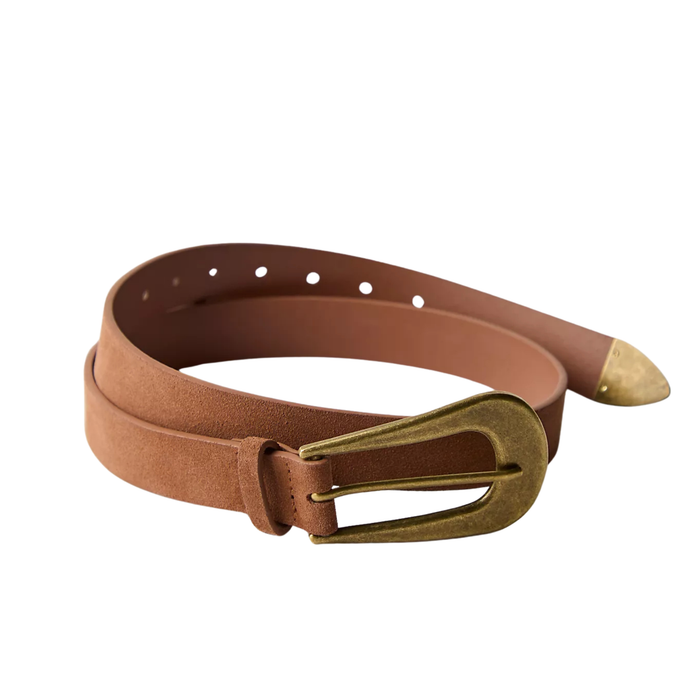 Cannon Suede Belt in Cognac