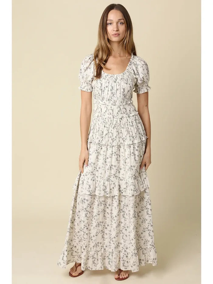 Cara Tiered Puff Sleeve Maxi - Madison's Niche