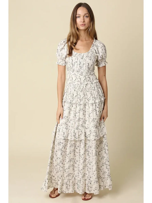 Cara Tiered Puff Sleeve Maxi - Madison's Niche