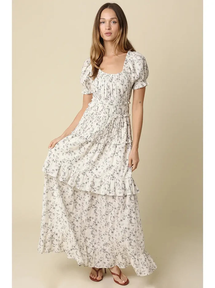 Cara Tiered Puff Sleeve Maxi - Madison's Niche