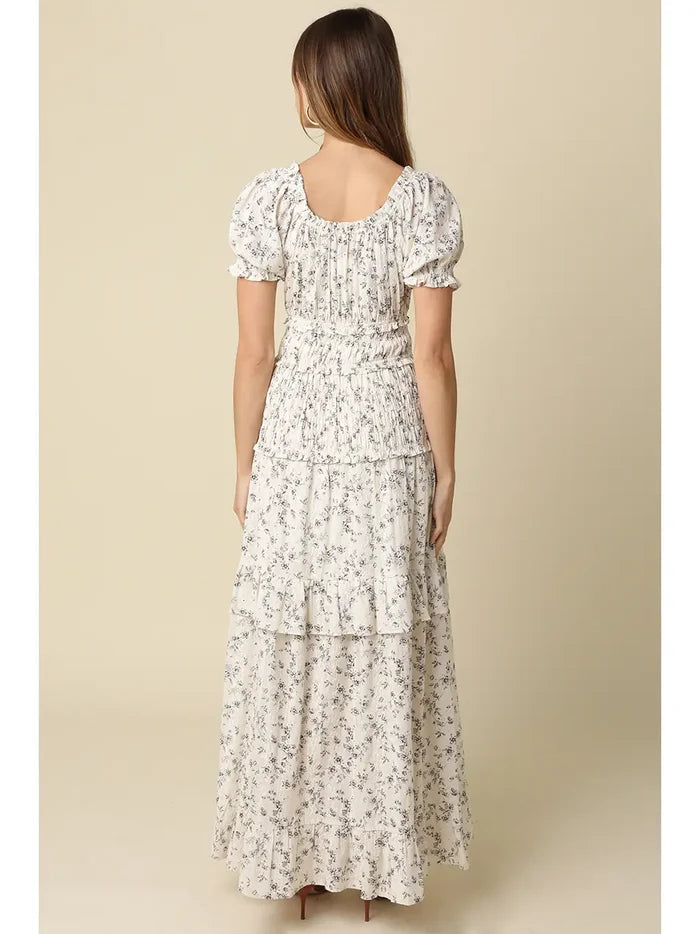 Cara Tiered Puff Sleeve Maxi - Madison's Niche