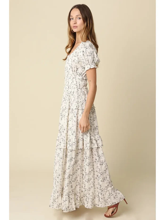 Cara Tiered Puff Sleeve Maxi - Madison's Niche