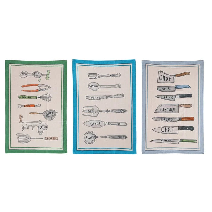 Chambray Printed Tea Towel - Madison's Niche