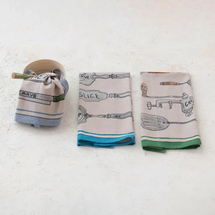 Chambray Printed Tea Towel - Madison's Niche