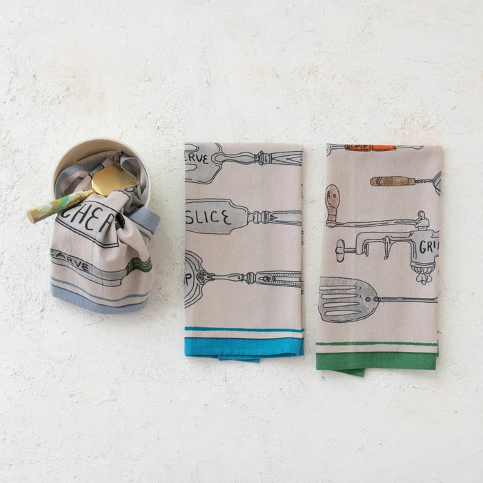 Chambray Printed Tea Towel - Madison's Niche