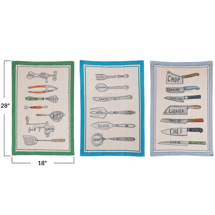 Chambray Printed Tea Towel - Madison's Niche