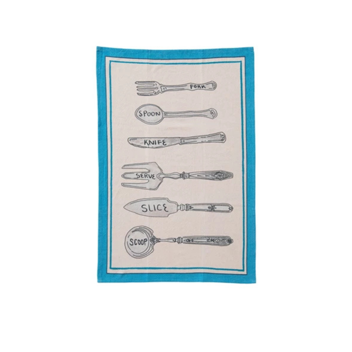 Chambray Printed Tea Towel - Madison's Niche