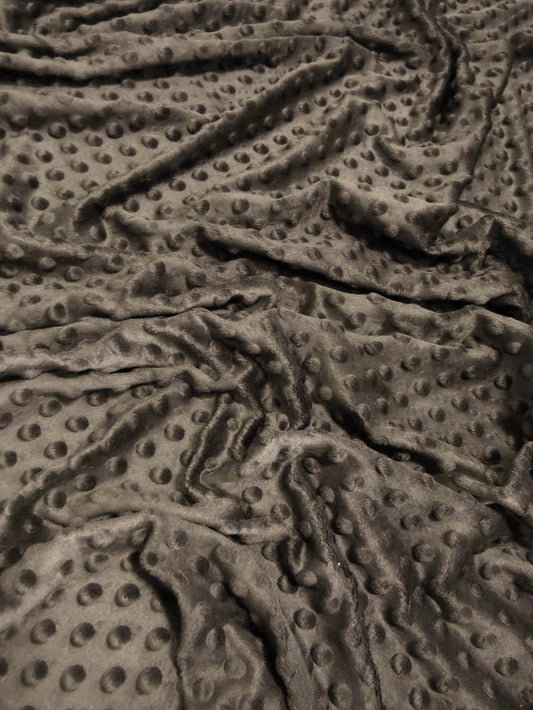 Charcoal Minky Dimple Dot Baby Soft Fabric / Sold By The Yard