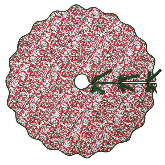 Christmas Block Print Tree Skirt