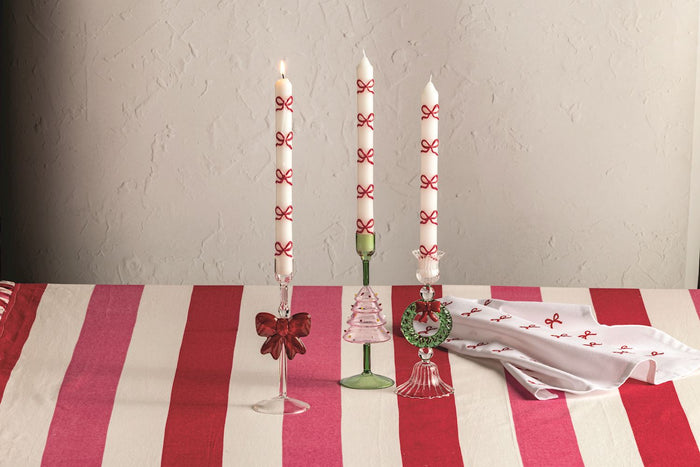 Christmas Glass Taper Holder