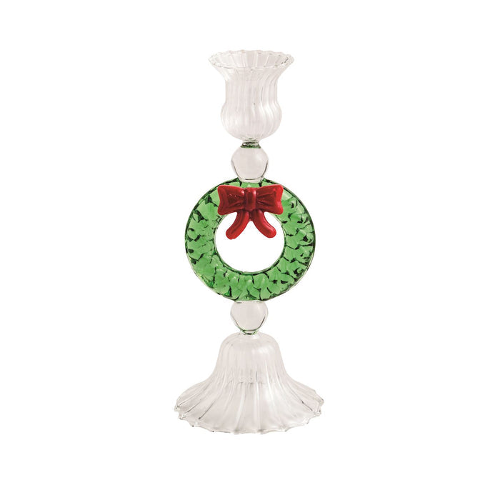 Christmas Glass Taper Holder
