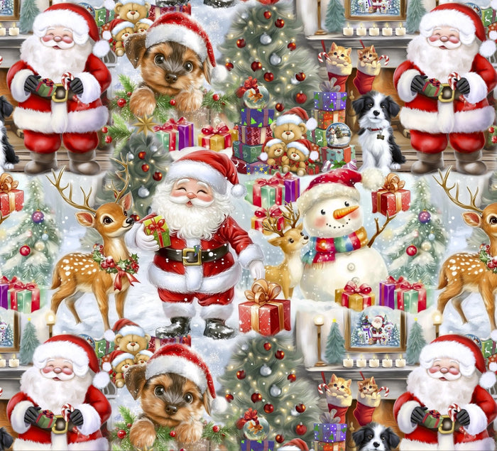 Christmas Santa Reindeer Puppies Kitties Multi