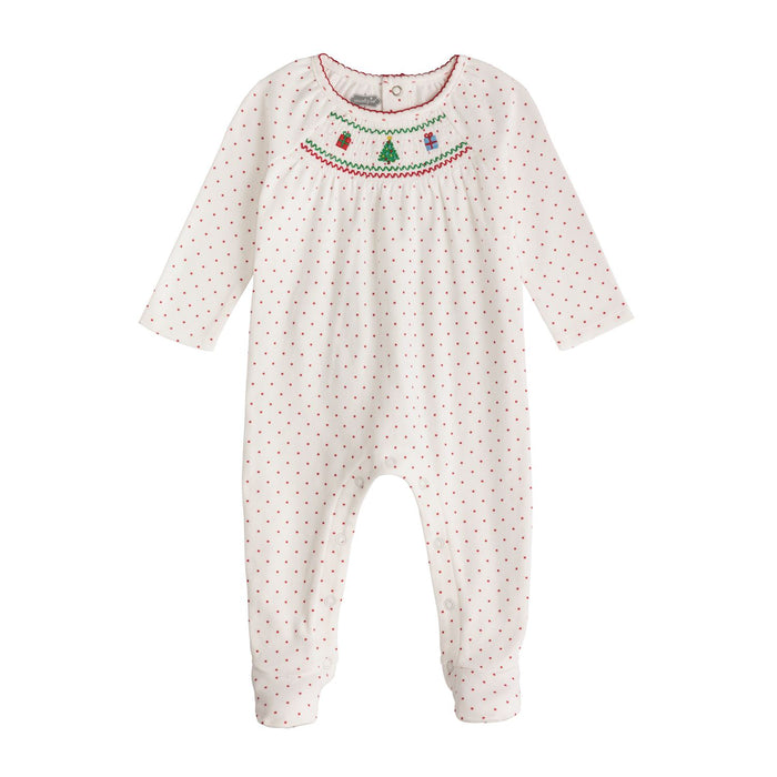 Christmas Smocked Baby Sleeper
