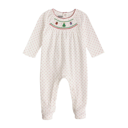 Christmas Smocked Baby Sleeper