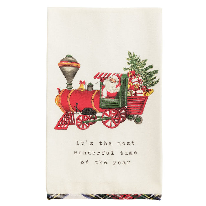 Christmas Tartan Hem Towel